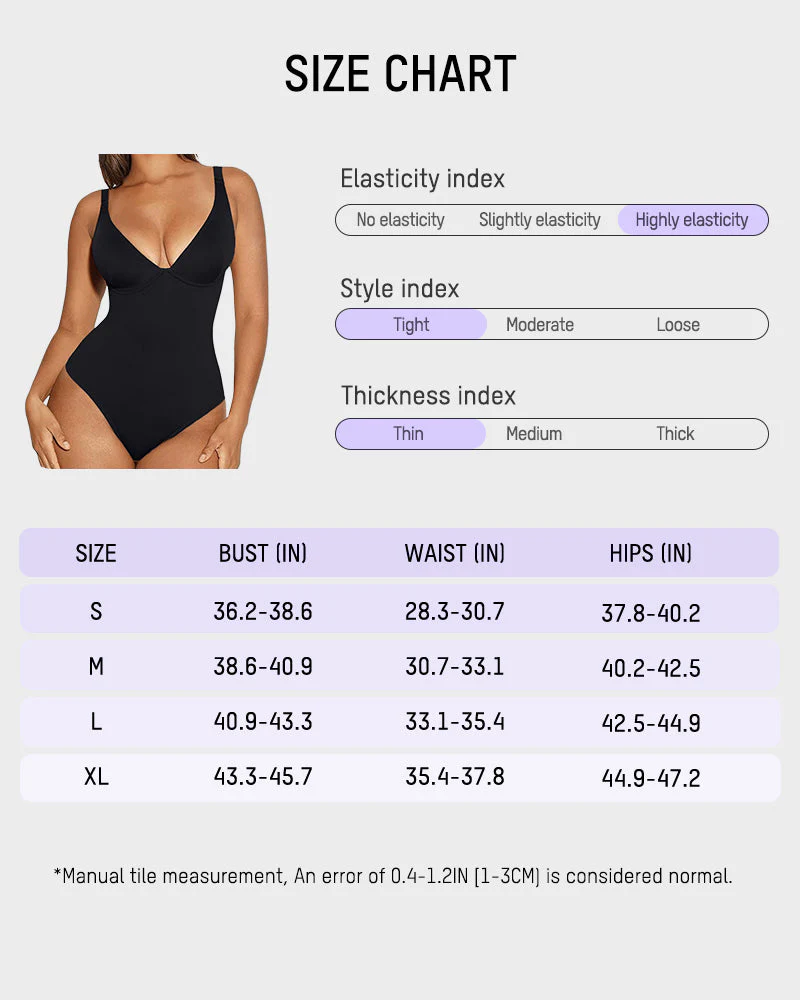 V Neck Tummy Control Thong Bodysuit Shapewear - Image 6