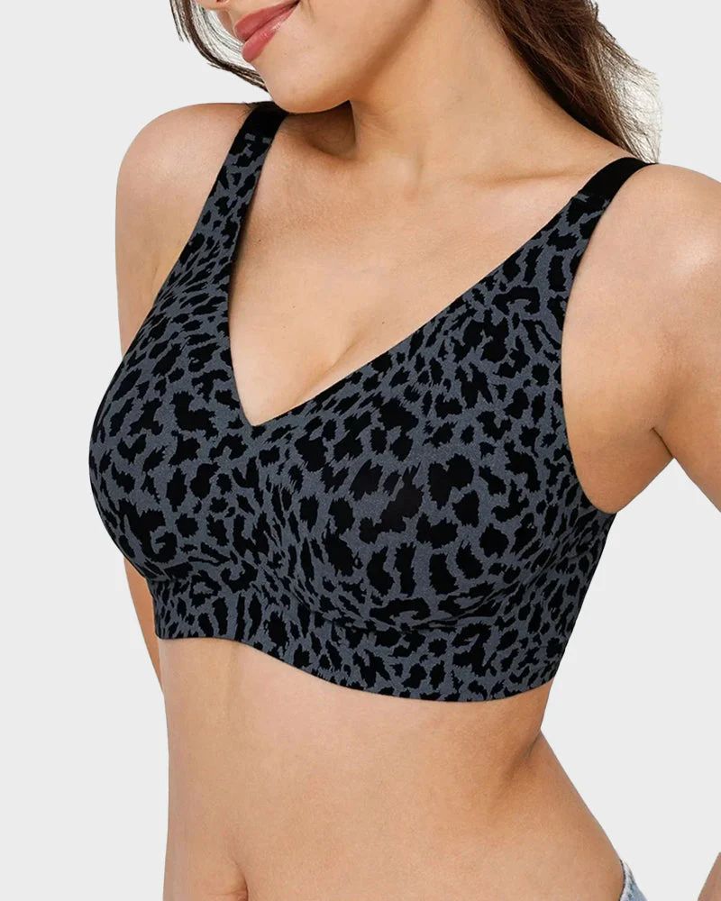 Wireless Leopard V-Neck Contour Bra - Image 8