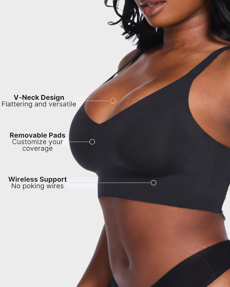 Wireless V-Neck Back & Side Smoothing Bra - Image 7