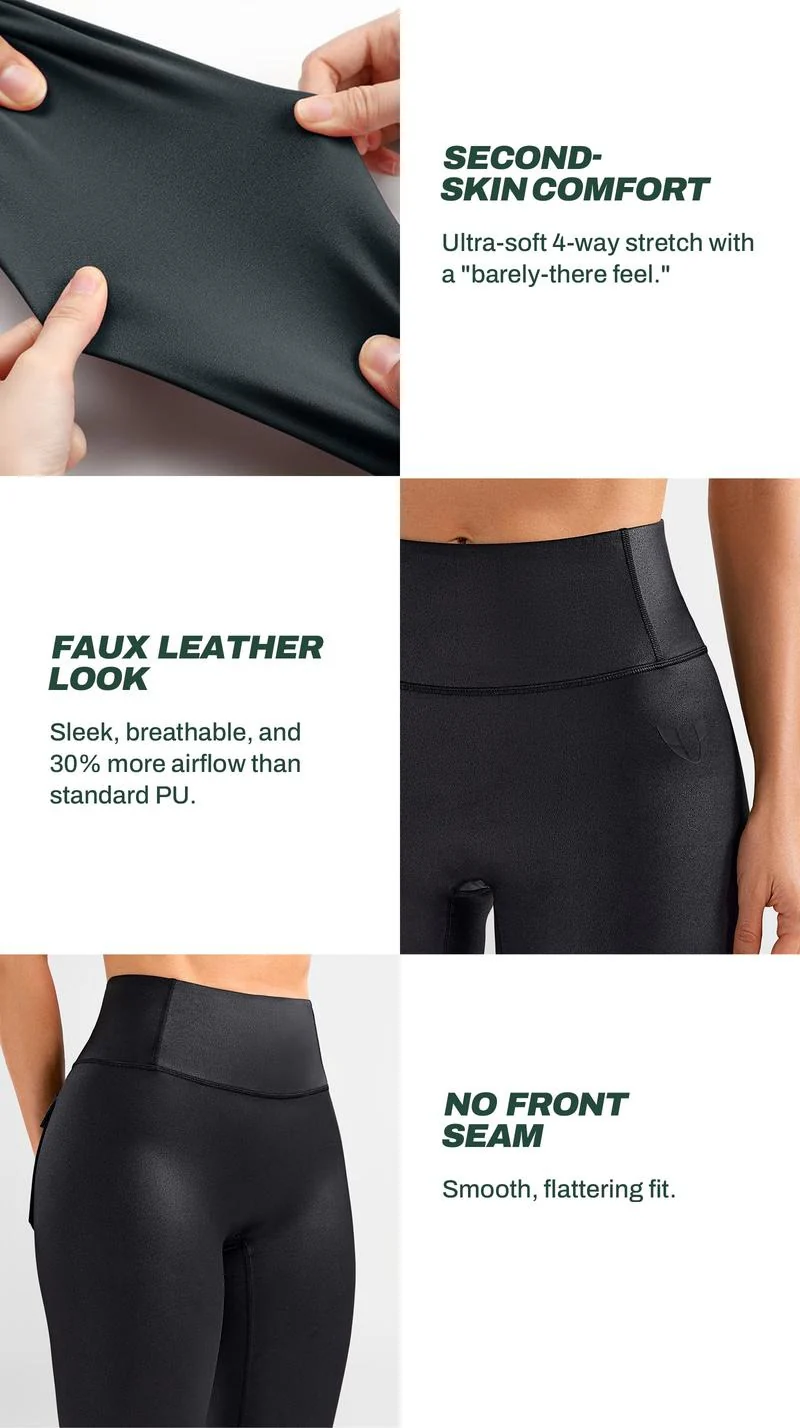 Women’s Faux Leather Cargo Leggings - Image 9