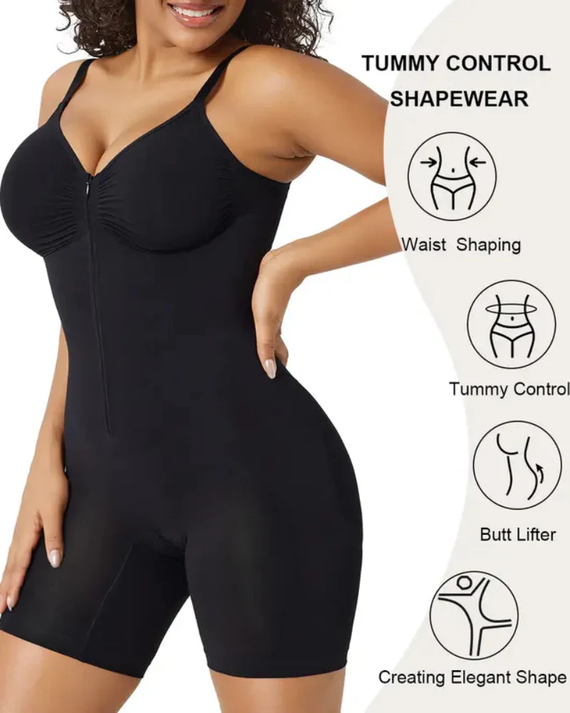 Women's Tummy Control Zip Bodysuit - Image 2